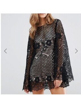 black mini summer dress Summer Fever Lace Mini Dress Black